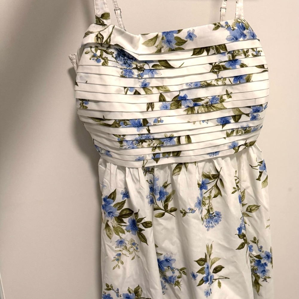 Blu Pepper Ruched Sundress White and Blue